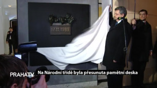Na Národní třídě byla přesunuta pamětní deska