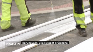 Korunovační ulice je opět průjezdná