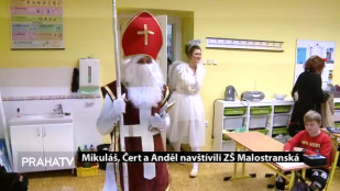 Mikuláš, Čert a Anděl navštívili ZŠ Malostranská