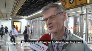 Uzavřené eskalátory na Andělu komplikují život