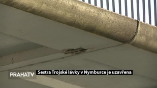 Sestra trojské lávky v Nymburce je uzavřena