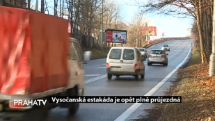 Vysočanská estakáda je opět plně průjezdná