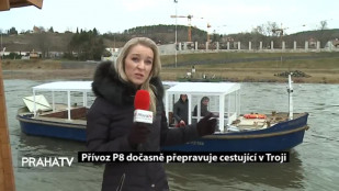 Přívoz P8 přepravuje cestující v Troji dočasně