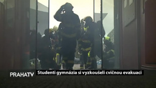 Studenti gymnázia si vyzkoušeli cvičnou evakuaci