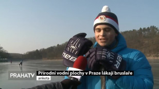 Přírodní vodní plochy v Praze lákají bruslaře