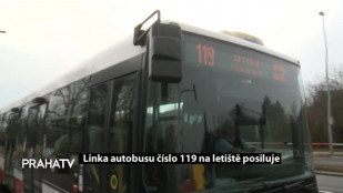 Linka autobusu číslo 119 na letiště posiluje 