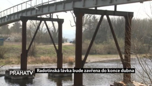 Radotínská lávka bude zavřena do konce dubna