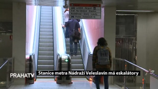 Stanice metra Nádraží Veleslavín má eskalátory