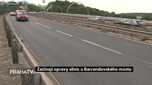 Začínají opravy silnic u Barrandovského mostu