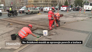 Na Jiráskově mostě se opravuje povrch a izolace