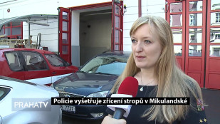 Policie vyšetřuje zřícení stropů v Mikulandské 