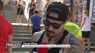 Sportovní nadšenci cvičili v centru Prahy 