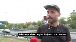 Řidiči na pražské magistrále jezdí stále pomalu