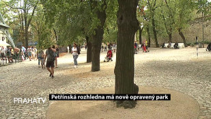 Petřínská rozhledna má nově opravený park