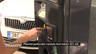 Placené parkování vyneslo vloni městu 521 milionů