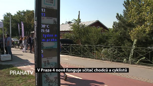 V Praze 4 nově funguje sčítač chodců a cyklistů