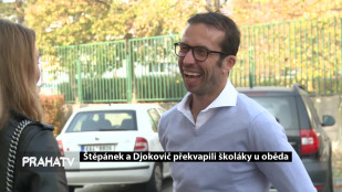 Štěpánek a Djokovič překvapili školáky u oběda