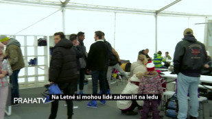 Na Letné si mohou lidé zabruslit na ledu