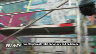 Umělci přemalovali Lennonovu zeď na Kampě