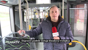 Dopravní podnik testuje kloubový trolejbus