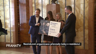 Neziskové organizace převzaly šeky v rezidenci