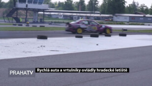 Rychlá auta a vrtulníky ovládly hradecké letiště