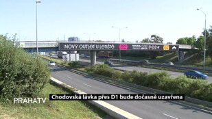 Chodovská lávka přes D1 je dočasně uzavřena