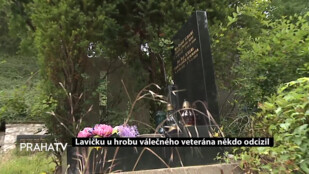 Lavičku u hrobu válečného veterána někdo odcizil