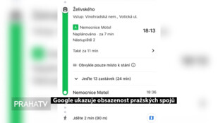 Google ukazuje obsazenost pražských spojů