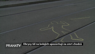 Obrysy těl na kolejích upozorňují na smrt chodců