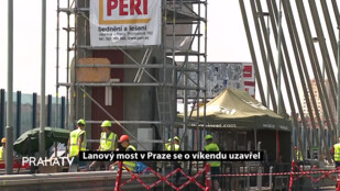 Lanový most v Praze se o víkendu uzavřel