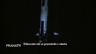 Žižkovská věž se proměnila v raketu