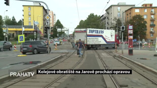Kolejové obratiště na Jarově prochází opravou