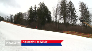 Na Monínci se lyžuje