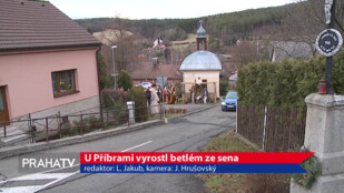 U Příbrami vyrostl betlém ze sena