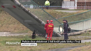 Policie chce obžalovat 2 lidi kvůli pádu lávky v Troji