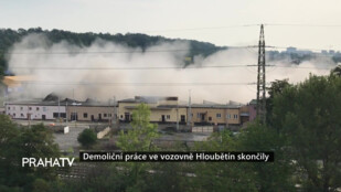 Demoliční práce ve vozovně Hloubětín skončily
