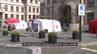 Na Mariánském náměstí je sběrné místo roušek