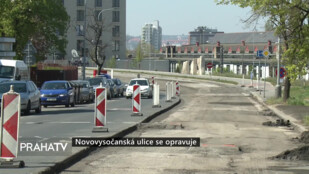 Novovysočanská ulice se opravuje