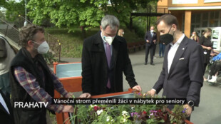 Vánoční strom přeměnili žáci v nábytek pro seniory