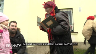 Mikuláš s čertem a andělem dorazili do Prahy 17