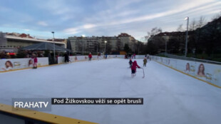 Pod Žižkovskou věží se opět bruslí