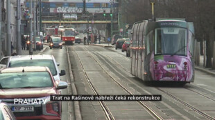 Trať na Rašínově nábřeží čeká rekonstrukce