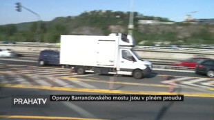 Opravy Barrandovského mostu jsou v plném proudu