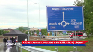 Křižovatku u Mnichova Hradiště nahradil kruhový objezd