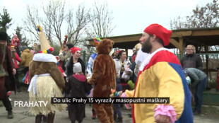 Do ulic Prahy 15 vyrazily masopustní maškary