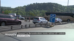 Omezení na Barrandovském mostu začnou už v sobotu