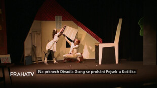 Na prknech Divadla Gong se prohání Pejsek a Kočička