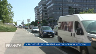 V Prosecké ulici probíhá na etapy oprava vozovky