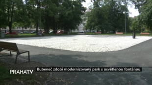 Bubeneč zdobí modernizovaný park s osvětlenou fontánou